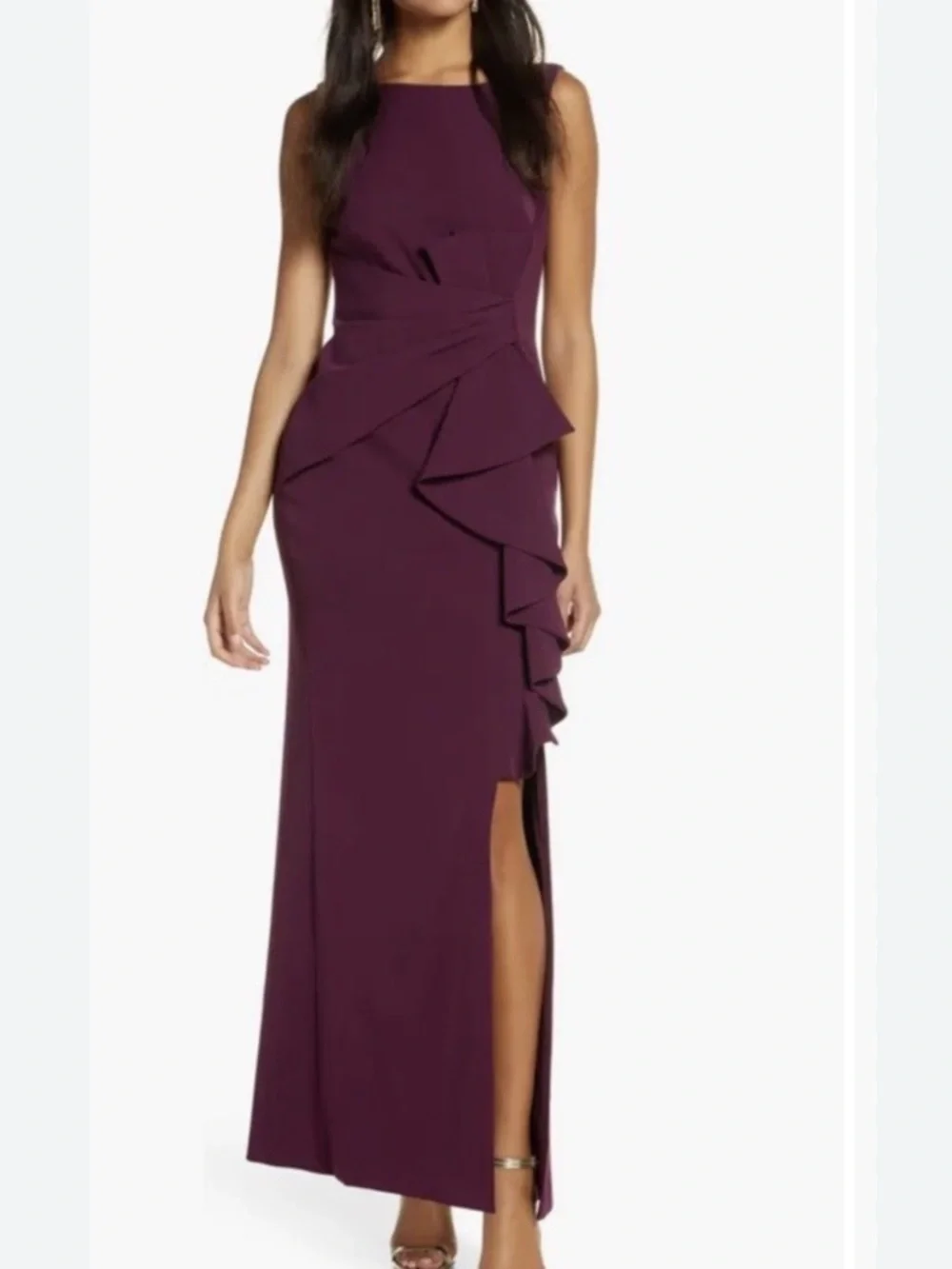 Eliza J Plum Ruffle-Gown - Picture 1 of 3